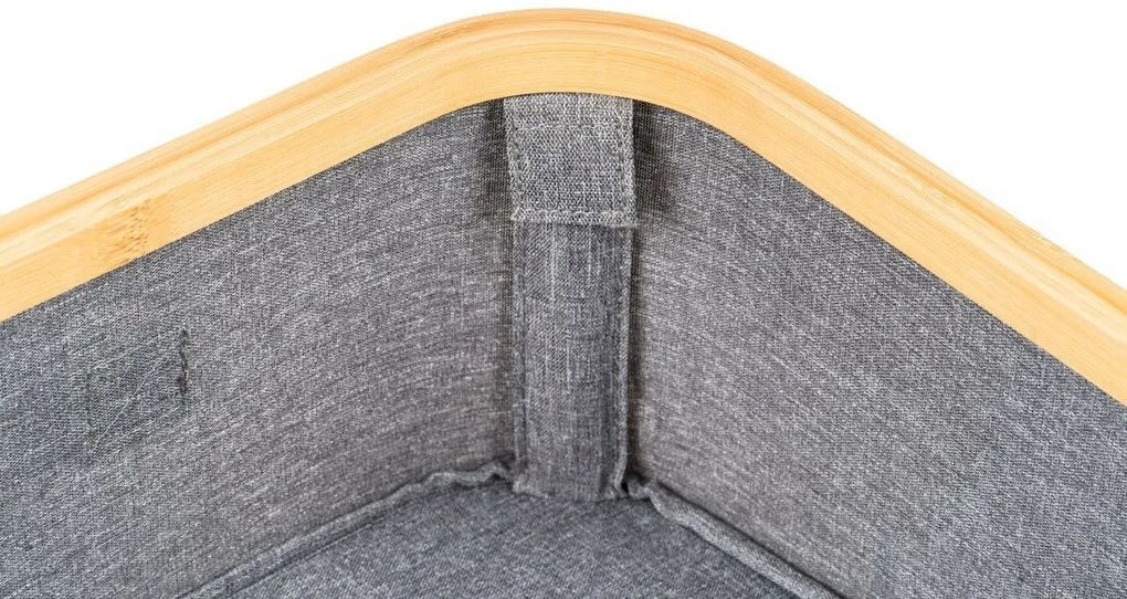 Úložný box G21 24 x 30 x 15 cm, bambusový s vekom, sivý