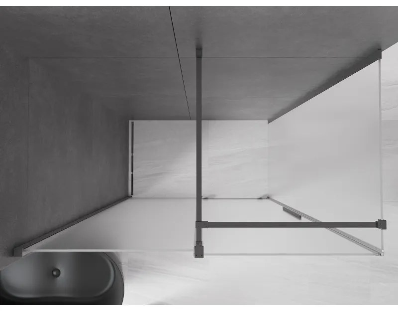 Mexen Velar, sprchový kút s posuvnými dverami 160 x 75 cm, 8mm sklo námraza, grafit brúsený, 871-160-075-31-66
