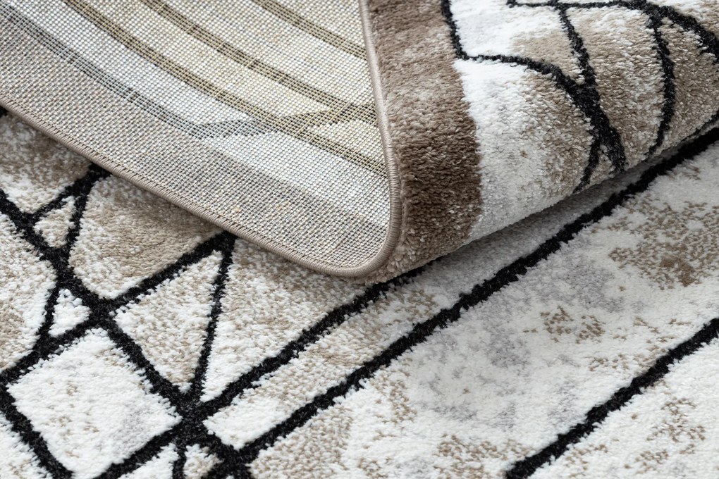 Moderný koberec COZY Tico,  geometrický - Štrukturálny,  dve vrstvy rúna, hnedá