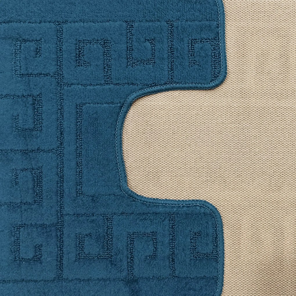 DY Kúpeľňová sada koberčekov s výrezom Montana Ethnic - petrolejová