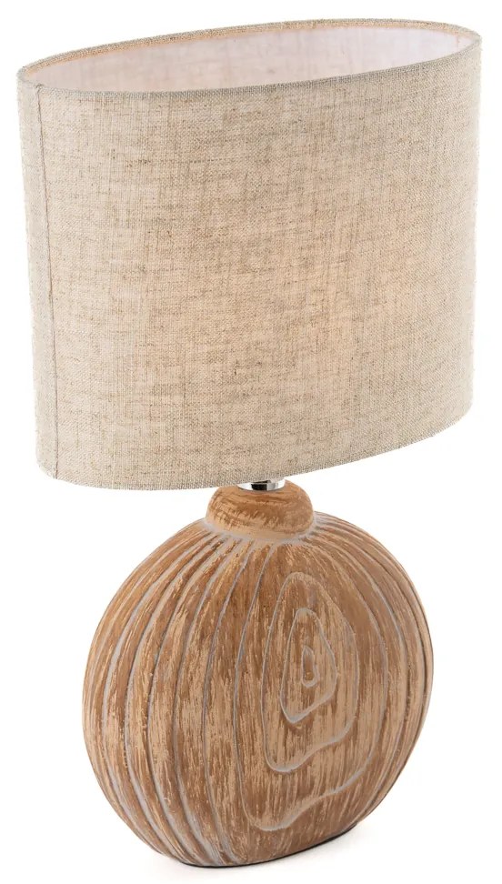 Stolná lampa v vidieckom štýle béžová s hnedou 39 cm - Djo