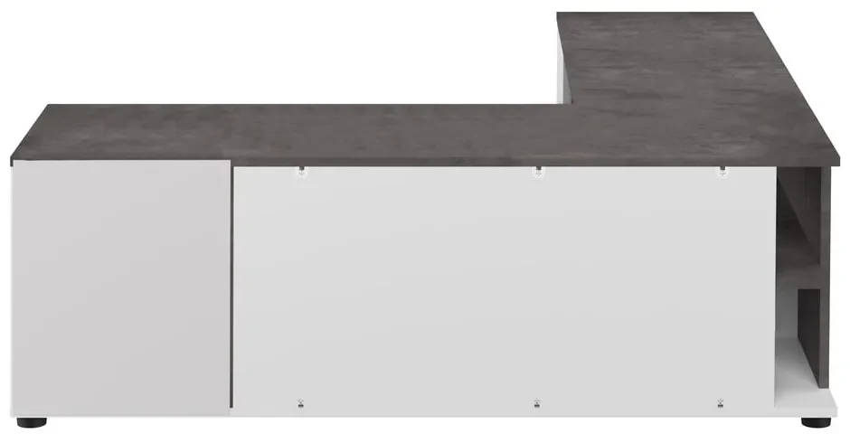 Sivo-biely TV stolík v dekore betónu 130x46 cm Angle – TemaHome