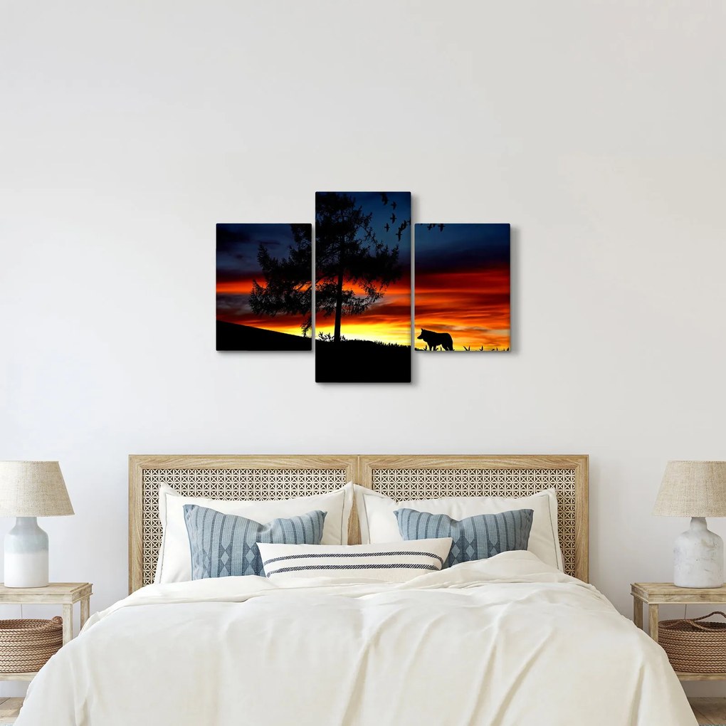 Obraz - Silueta vlka (90x60 cm)