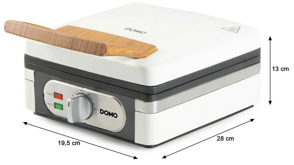 DOMO DO9274W vaflovač s termostatom, matná biela