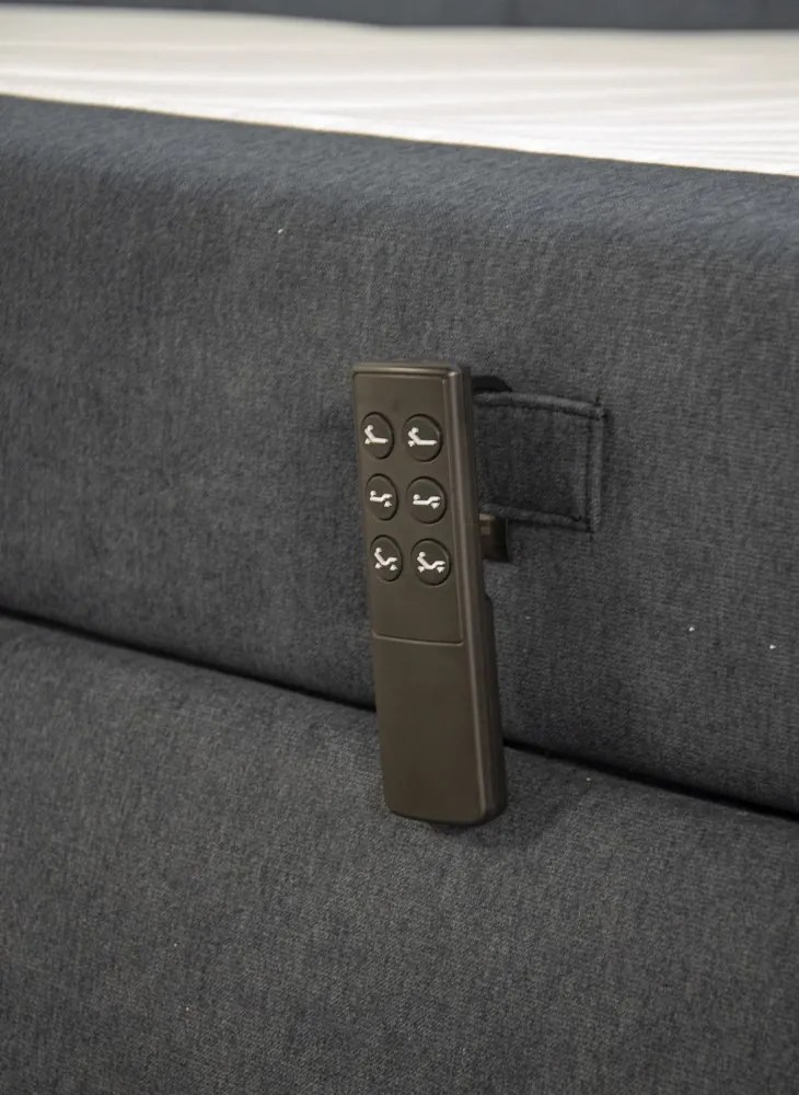 Posteľ boxspring s polohovaním Meryl 180x200 cm, antracitová látka