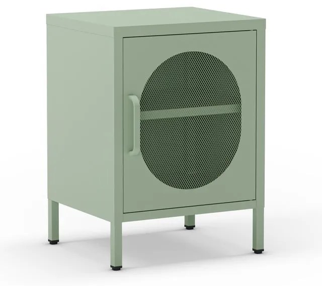 Kovový nočný stolík v mentolovej farbe Diora – Marckeric