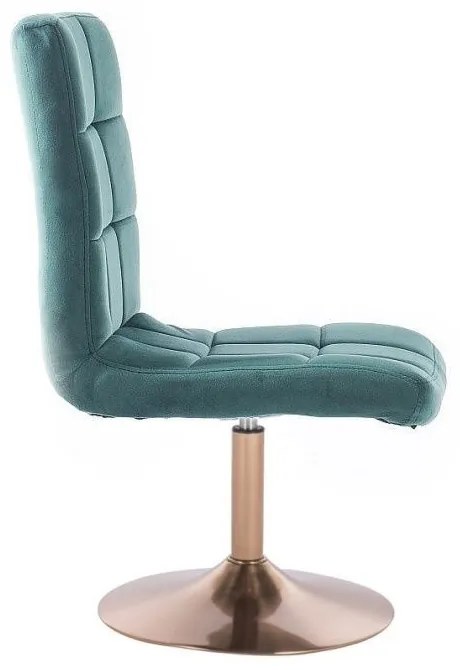 LuxuryForm DESIGN Stolička TOLEDO VELUR na zlatom tanieri - zelená