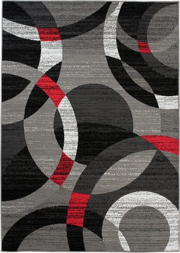 TA Koberec Z984B GRAY MAYA PP ESM Červený Obdĺžnikový Rozmer: 200x200 cm
