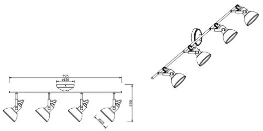 Trio - Bodové svietidlo GINA 4xE14/40W/230V biela