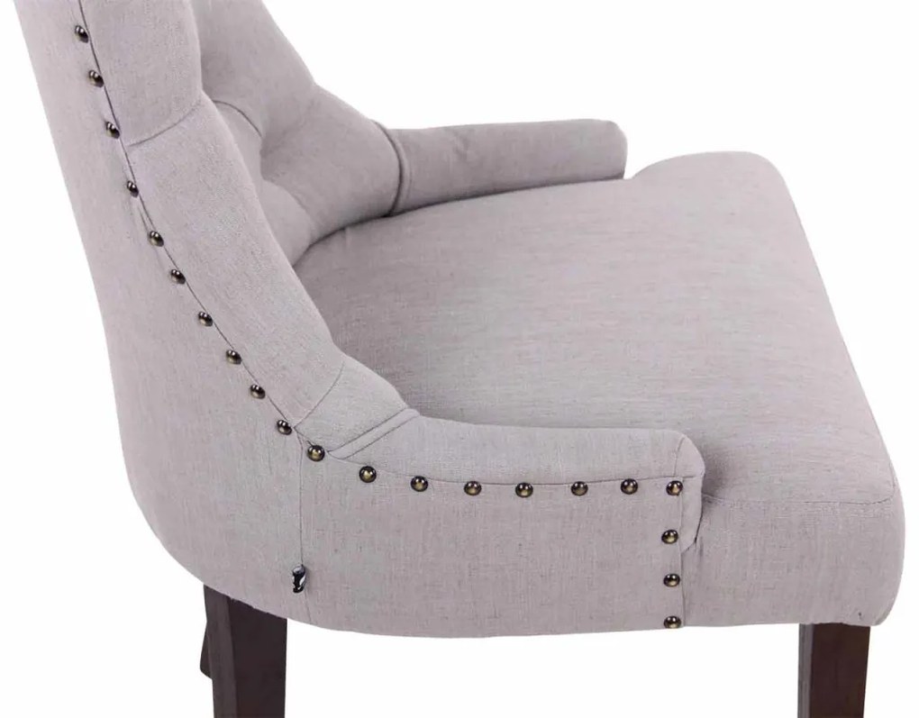 Jedálenská stolička Aberdeen - látka, drevené nohy antik tmavé - Sivá