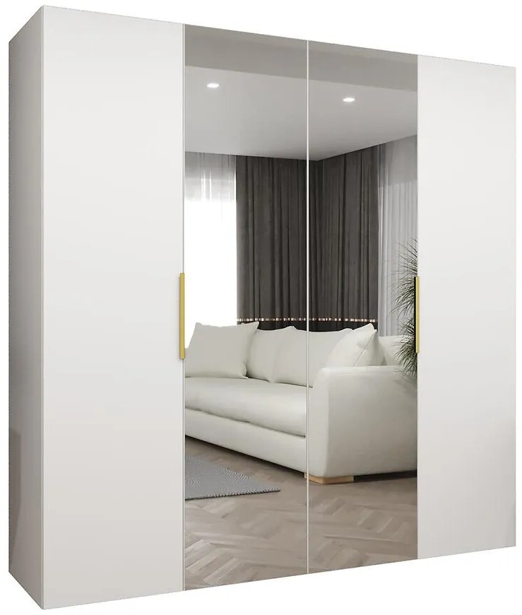 Skriňa Marbella II 200 biela/zlatá