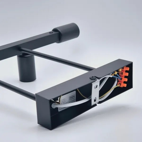 Luster na tyči ASTRID 4xE27/60W/230V čierna