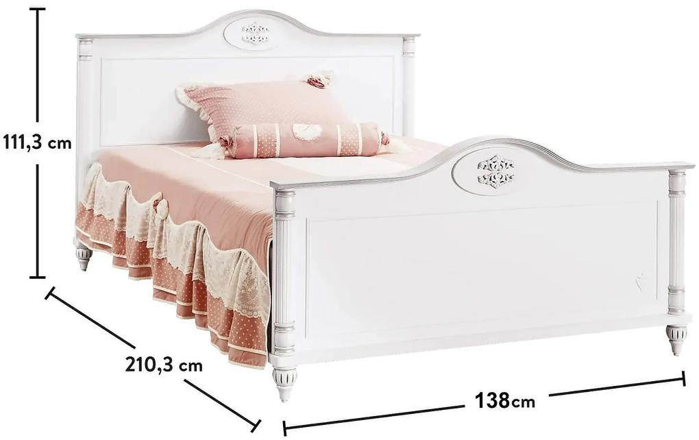Študentská posteľ Carmen 120x200cm - biela