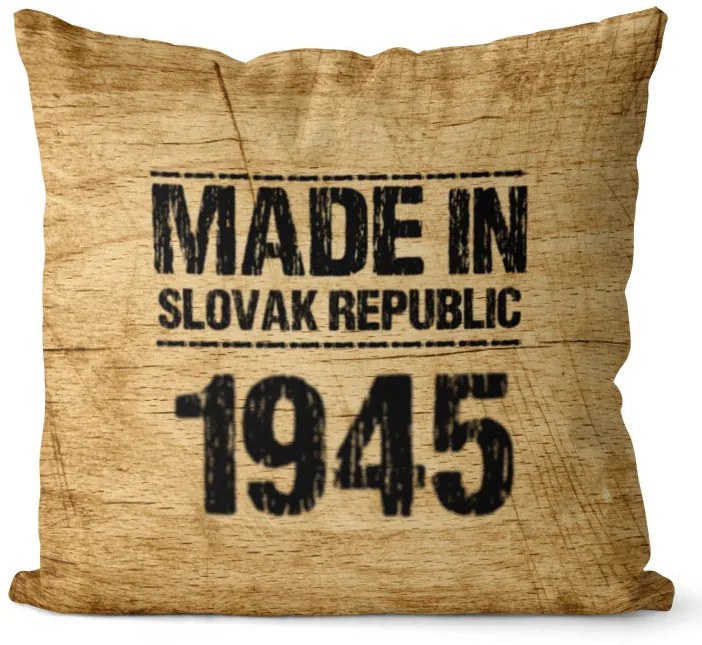 Vankúš Made In + rok (Veľkosť: 40 x 40 cm, rok: 1945)