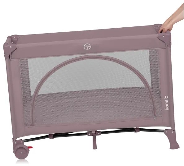 Lionelo - Cestovná postieľka LAURA Ružová (telová)