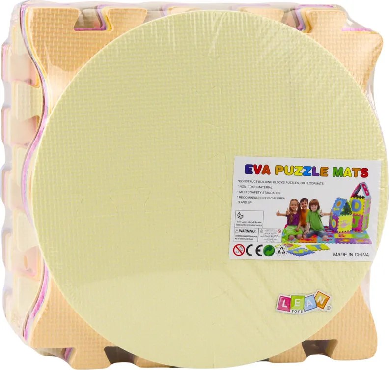 LEAN Penové puzzle podložka ovocie a sladkosti EVA pena pastelová 16 dielov
