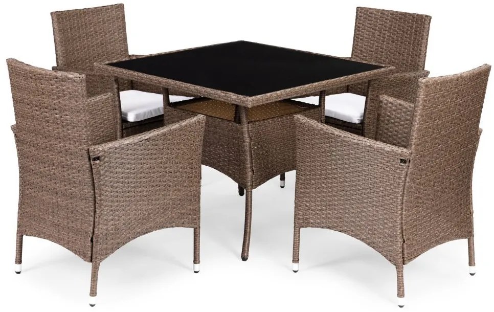 ZÁHRADNÝ SET CANIS 4 x KRESLO + HRANATÝ STÔL