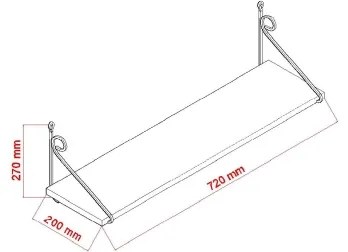 Nástenná polica SERAMONI 27x72 cm biela