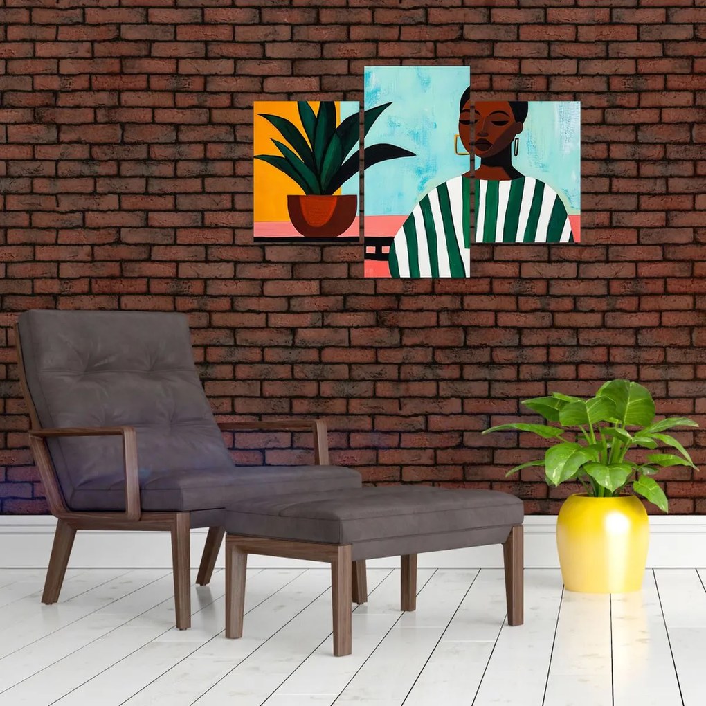 Obraz - Žena s kvetinou (90x60 cm)