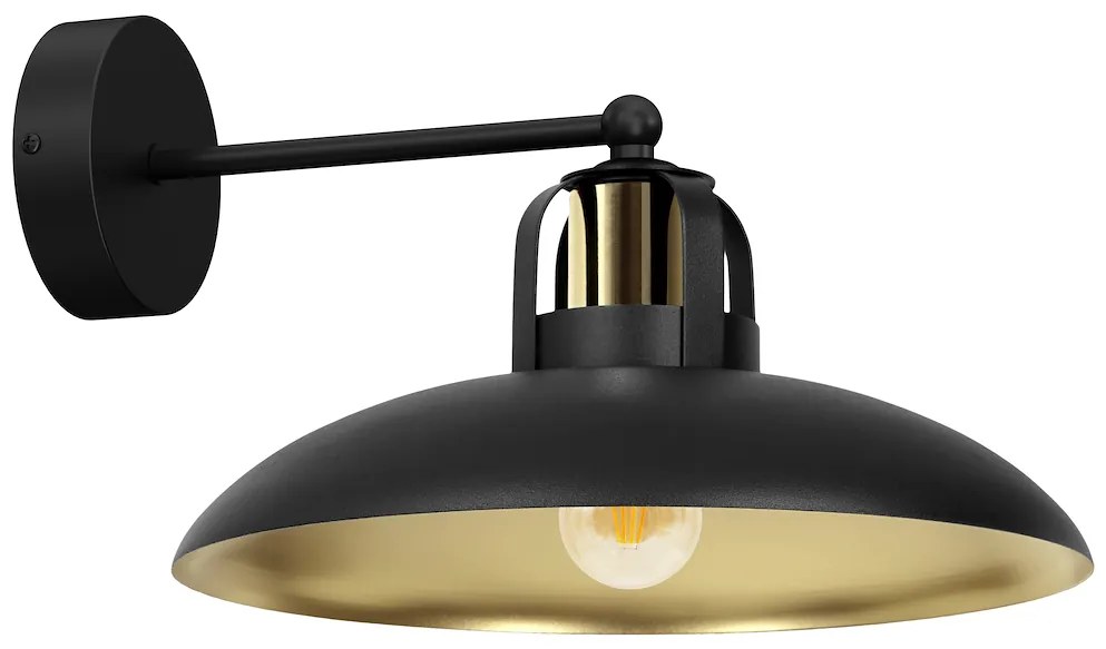 Nástenné svietidlo Felix, 1x zlaté/čierne kovové tienidlo, b/g