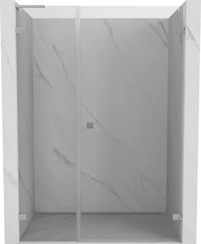 Mexen Lunar-B, L Otočné pravé sprchové dvere 130 cm, 8mm číre sklo, oceľový profil, 832SL-130-050-97-00-P