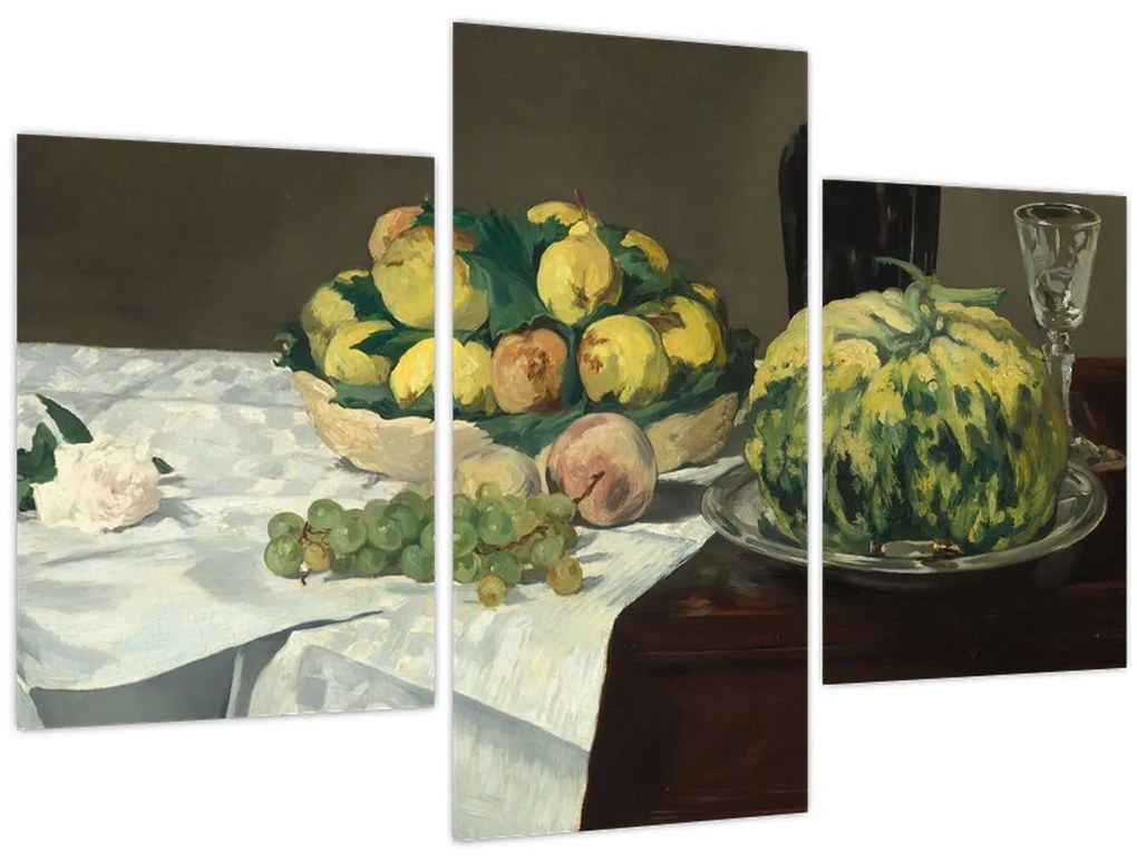 Obraz - Edouard Manet, Still Life with Melon and Peaches, reprodukcia (90x60 cm)