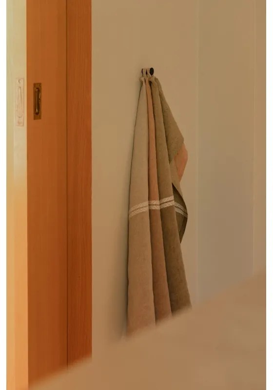 Ľanová utierka Venla 46x70, škoricovo-biela