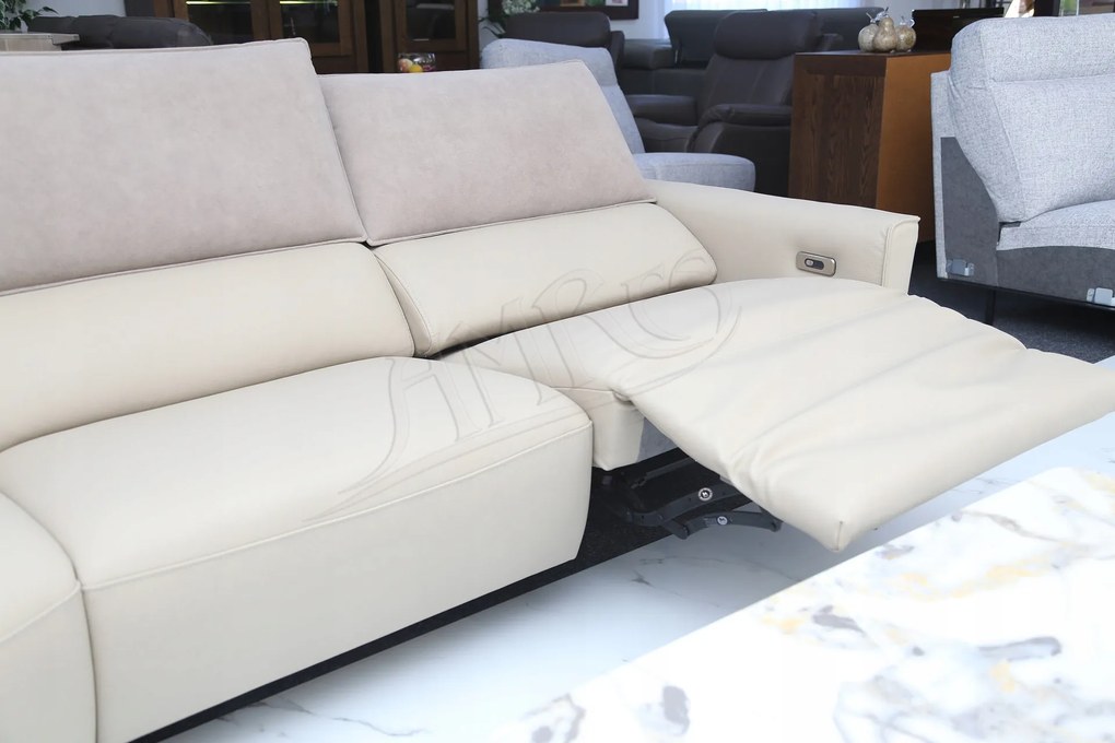 žiadna značka Moderný rohový gauč ALESSIA - prírodná koža + Relax