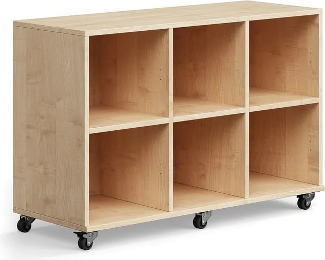 Študentská úložná skrinka CASPER, 6 priehradiek, breza