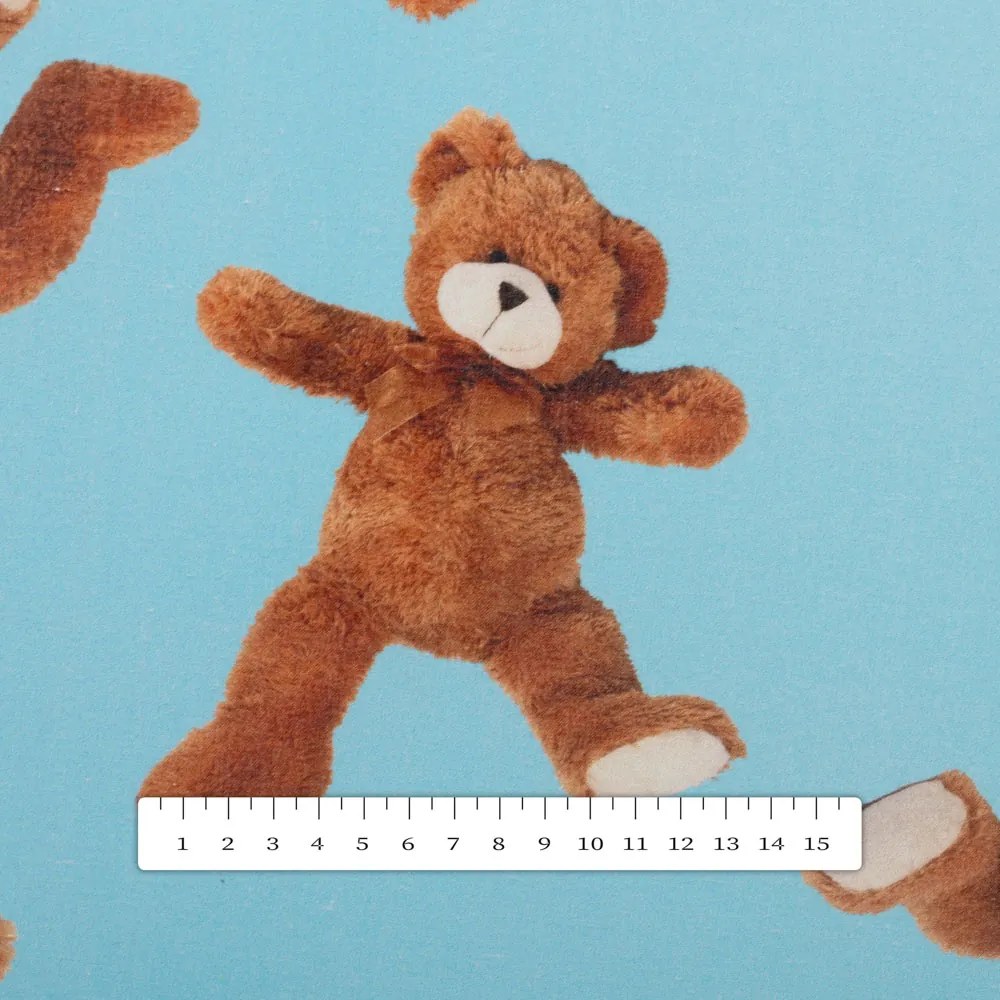 Biante Detská bavlnená obliečka na vankúš s lemom Sandra SA-724 Plyšové medvedíky na modrom 35 x 45 cm