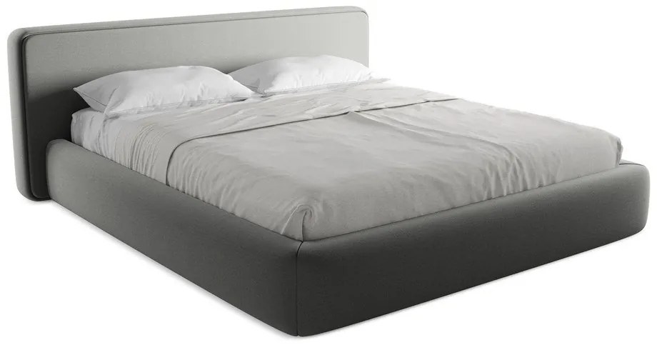 Sivá čalúnená dvojlôžková posteľ s úložným priestorom s roštom 180x200 cm Kiana – Makamii
