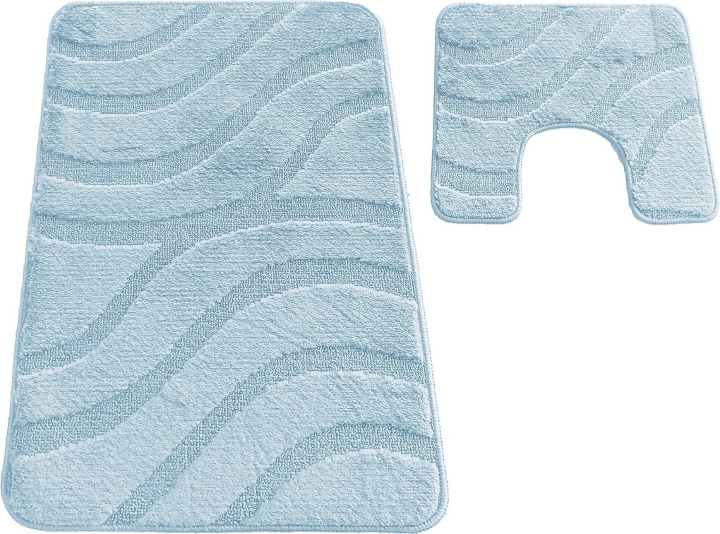 DY Kúpeľňová sada koberčekov s výrezom Symphony - svetlomodrá