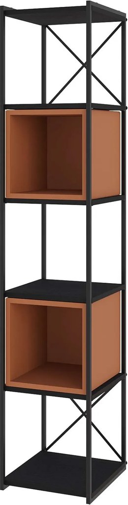 Knižnica Houseland Vale Mini čierna/škoricovo hnedá