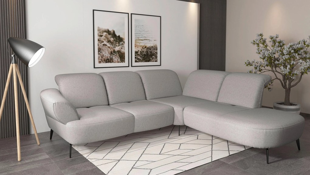 XXXLutz ROHOVÁ SEDAČKA, textil, svetlosivá Sit & More - Sedačky - 000144013293