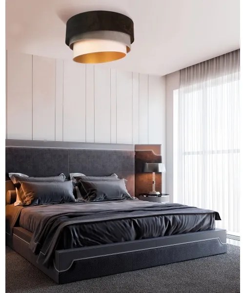 Duolla - Stropné svietidlo DEVON 1xE27/40W/230V pr. 45 cm čierna/šedá/béžová