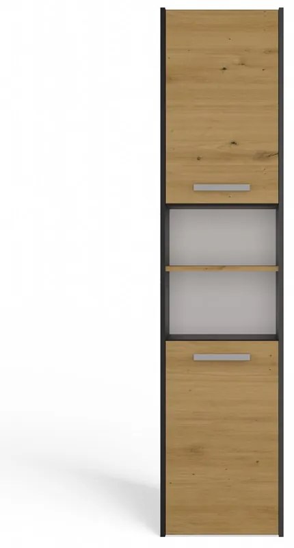 Kúpeľňová skrinka Samways 3 (antracit + dub artisan). Akcia -22%. Vlastná spoľahlivá doprava až k Vám domov. 1132959