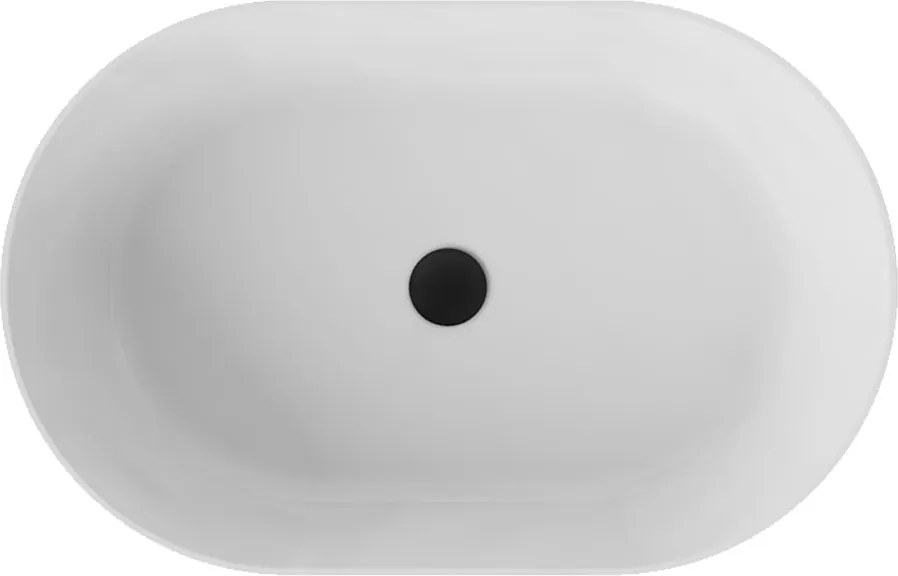 Besco Umývadlo na dosku z liateho mramoru Lova BW Matt UM D 53x34 cm