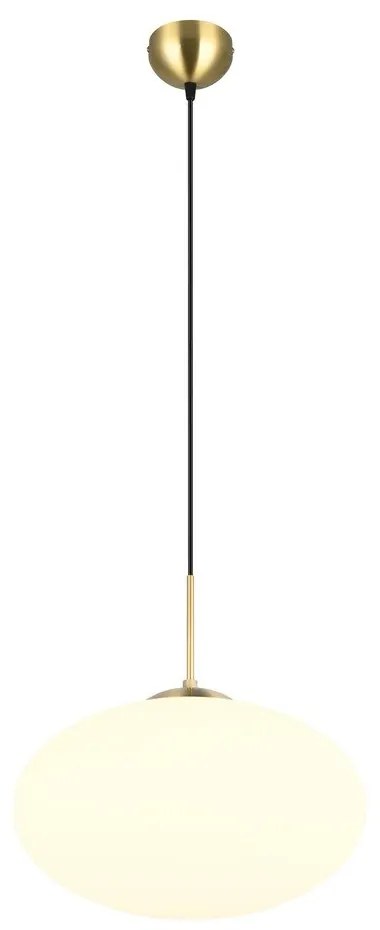 Závesné svietidlo v bielo-zlatej farbe so skleneným tienidlom ø 40 cm Fomento – Trio