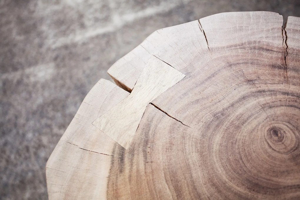Štýlový odkladací stolík z prírodného dreva Nature - 45 cm