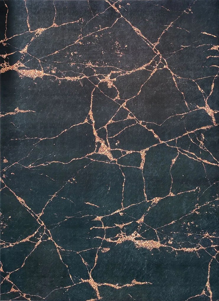Koberec Porte 2007 Black Gold – čierno-zlatý obdĺžnikový koberec Rozmer: 160x220 cm