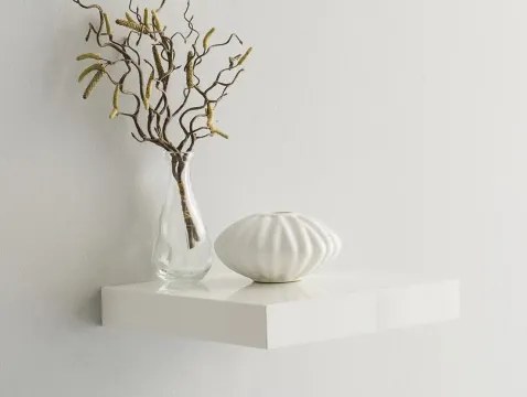 Polica na stenu Shelvy 23,5 cm, biela lesk%