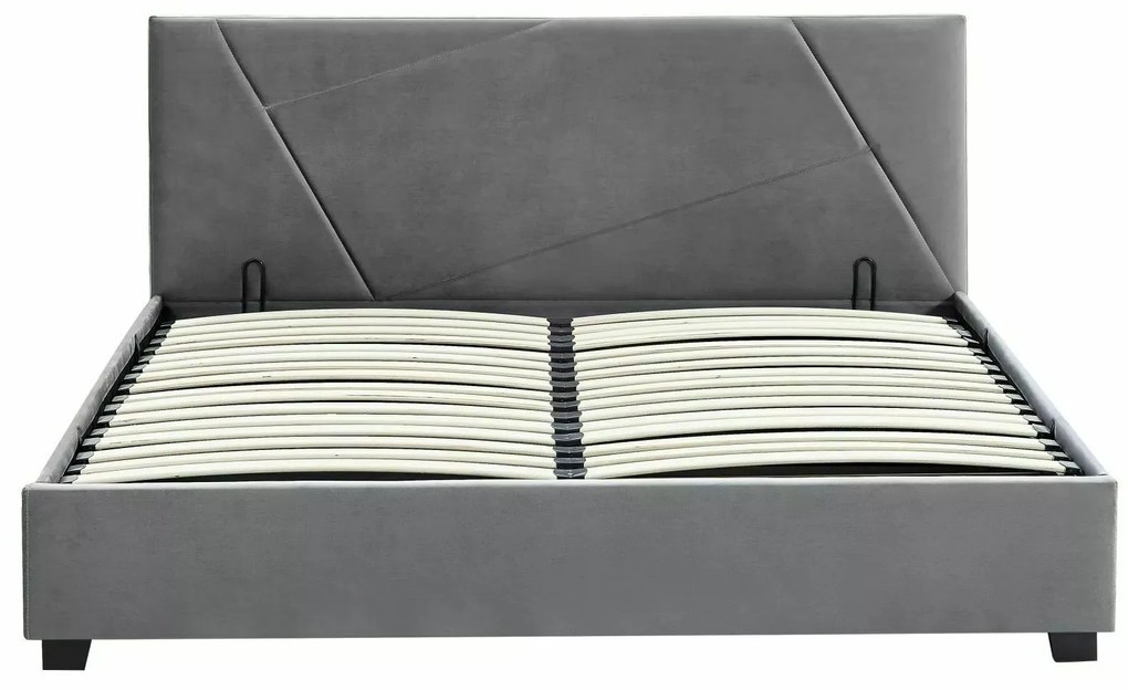 Dvojlôžková čalúnená posteľ Columbia Velvet 140x200 s úložným priestorom sivá