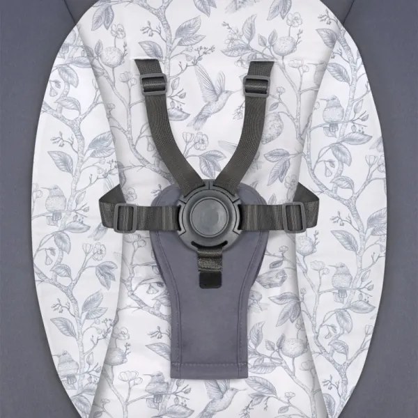 Lionelo - Detská hojdačka s melódiou RALF 4xAA šedo-biela + diaľkové ovládanie