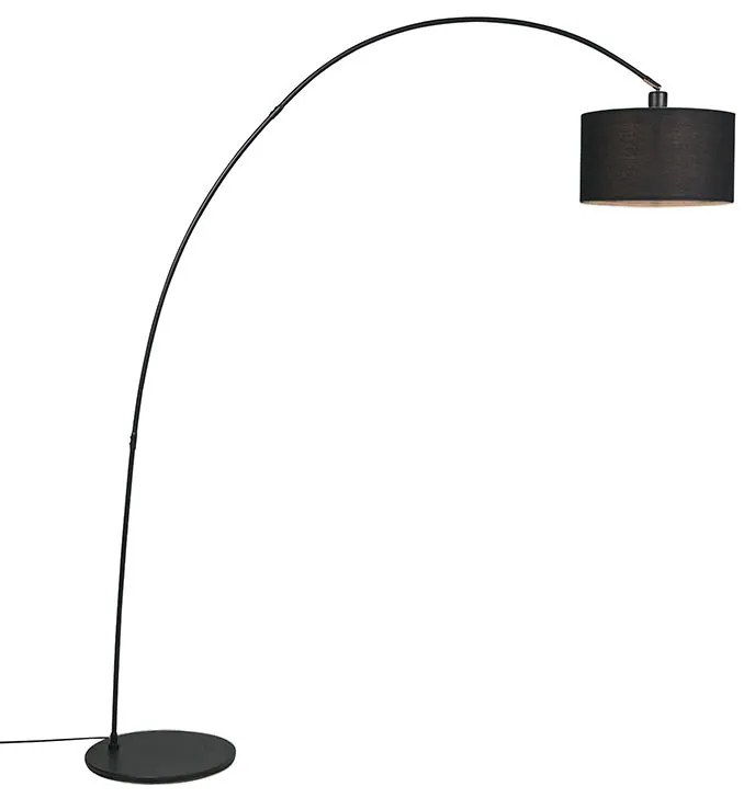 Moderná oblúková stojaca lampa čierna - Vinossa