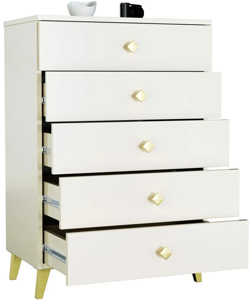 Komoda MOBI K05 - béžová/zlatá