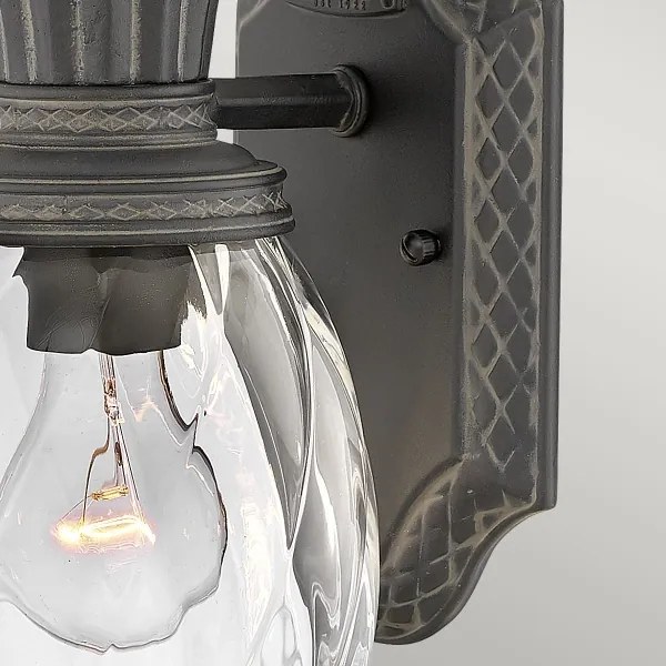 Hinkley HK-PLANTATION-S-MB - Vonk. svietidlo PLANTATION 1xE27/40W/230V IP44 čierna