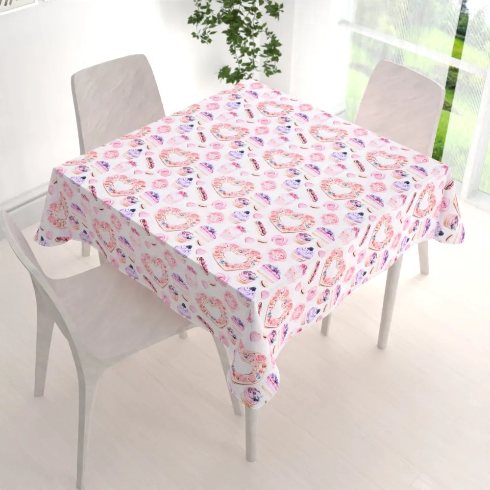 Biante Dekoračný štvorcový obrus PML-037 Ružová cukráreň 40x40 cm