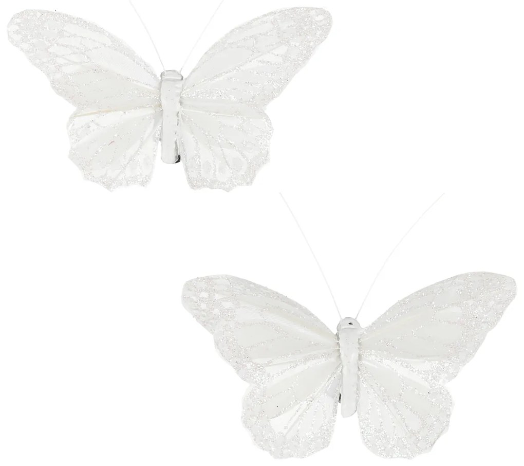 Motýle s klipom S/6 biele