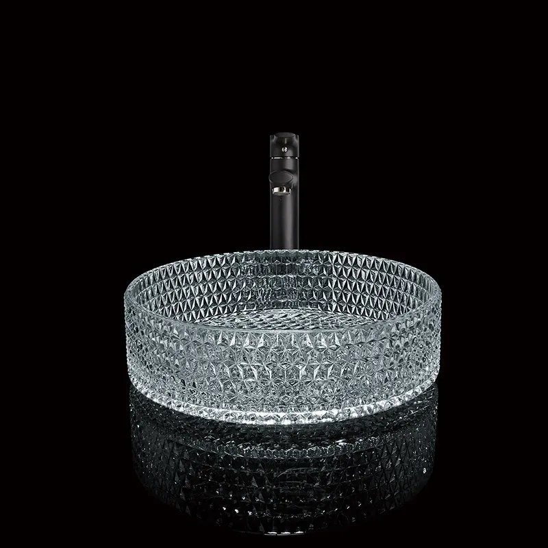 BPS-koupelny Sklenené umývadlo na dosku HYD-BRT1-TR-400 40x12 cm, transparent