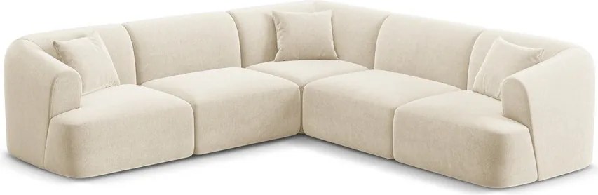 Béžová zamatová rohová pohovka Campi – Cosmopolitan Design